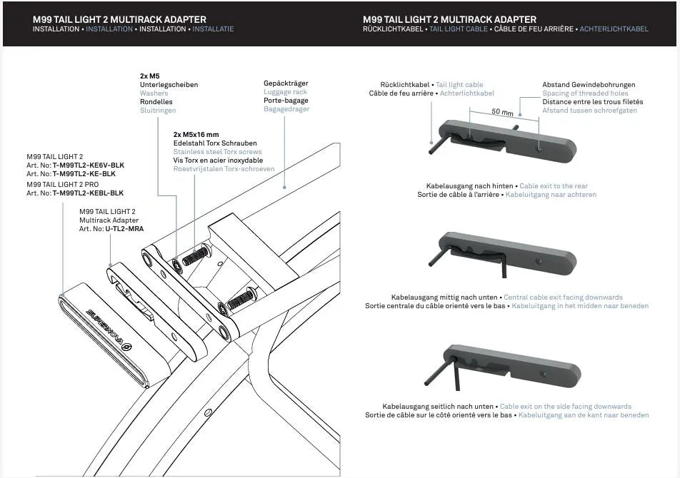 SUPERNOVA M99 Tail Light 2 Multi-rack Adapter bild 3 PMMEDIA:cb25be159aeab52e
