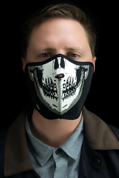 ZAN HEADGEAR Neopren Halvmask Glow Skull Face bild 3 PMMEDIA:d4b7db790f47f7c7