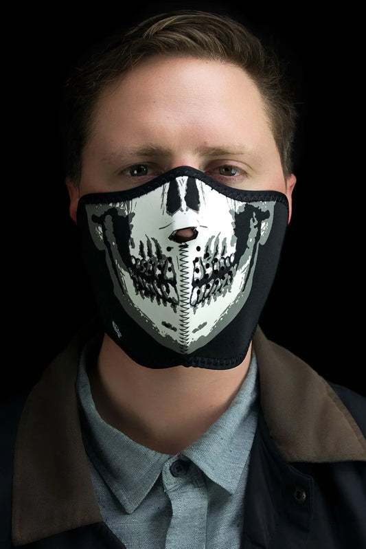 ZAN HEADGEAR Neopren Halvmask Glow Skull Face bild 3 PMMEDIA:d4b7db790f47f7c7