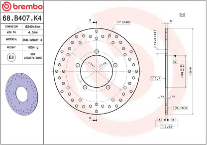 BREMBO Brake Rotor Fixed Serie Oro Prime Line bild 2 PMMEDIA:46d0760e6e9e6d65