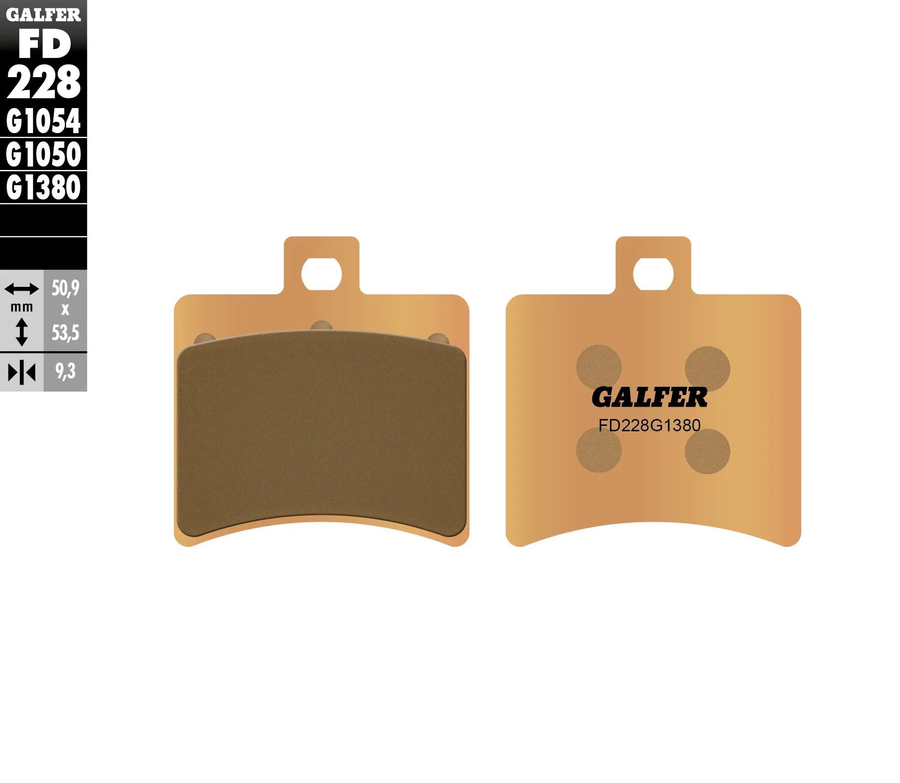 GALFER HH Sinterade Bromsbelägg för Scooter bild 1 PMMEDIA:047f762588c0e5c8