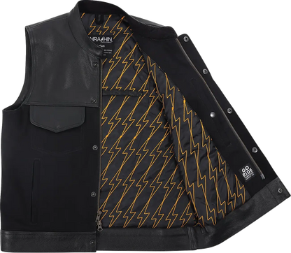 Thrashin Supply Co Kanan Leather/Denim Riding Vest Jacka textil herr bild 3 PMMEDIA:7c807ff9e32724c7