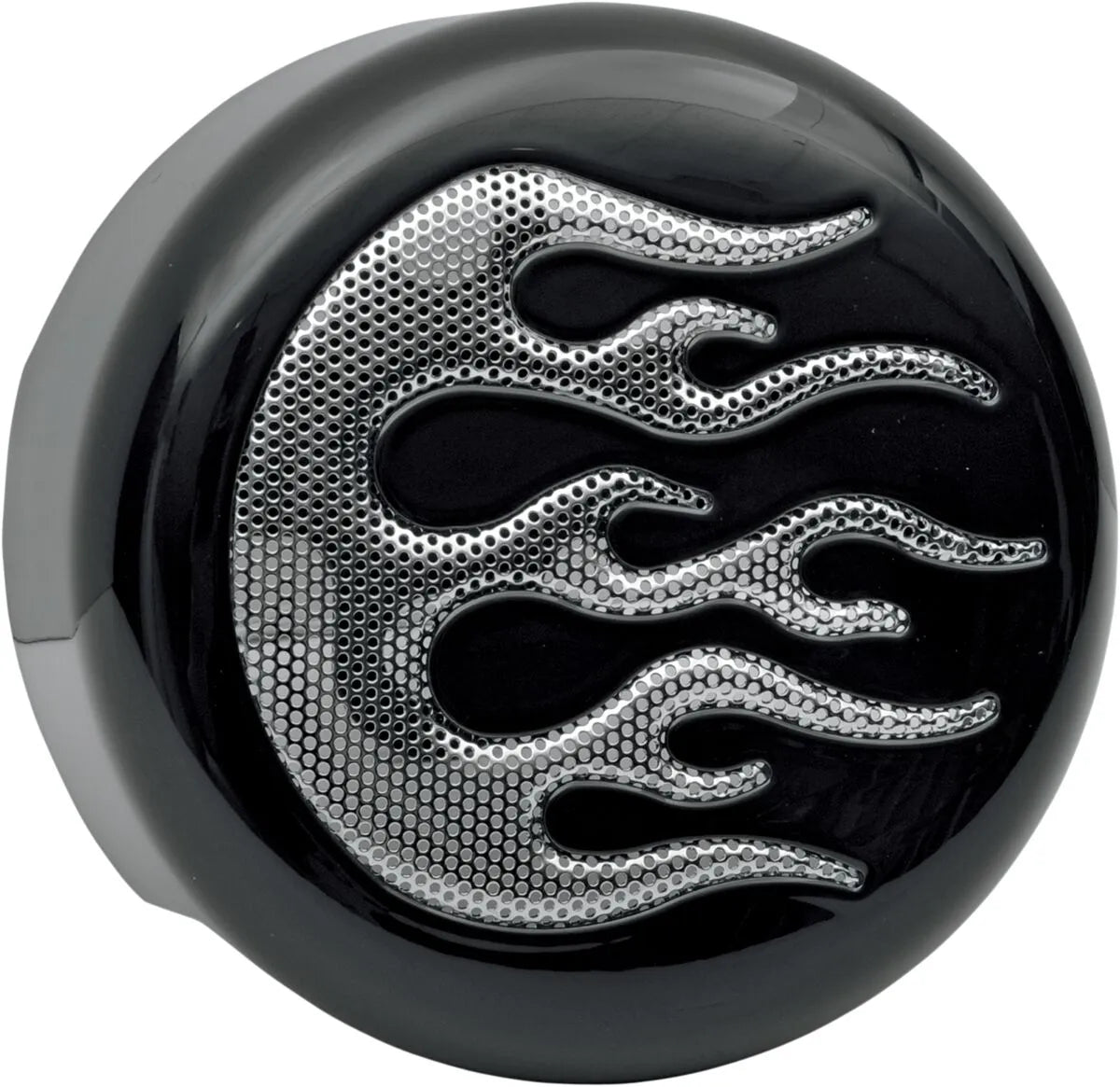 DRAG SPECIALTIES Horn Cover Flame Svart/Krom bild 1 PMMEDIA:c4d229457fc33407