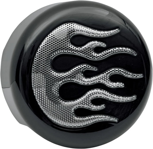DRAG SPECIALTIES Horn Cover Flame Svart/Krom bild 1 PMMEDIA:c4d229457fc33407