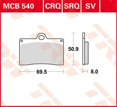 TRW CRQ Series Kol Racing Bromsbelägg Fram bild 1 PMMEDIA:09e0d006509ff887