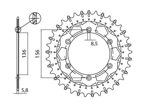 SUNSTAR SPROCKETS Works Z Steel Bakdrev 520 50T bild 2 PMMEDIA:80ebbc7bf157445b