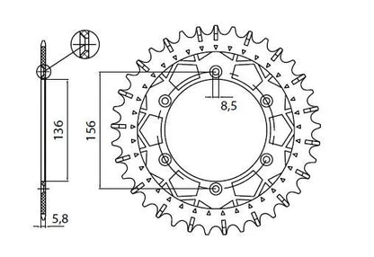 SUNSTAR SPROCKETS Works Z Steel Bakdrev 520 48T bild 2 PMMEDIA:80ebbc7bf157445b