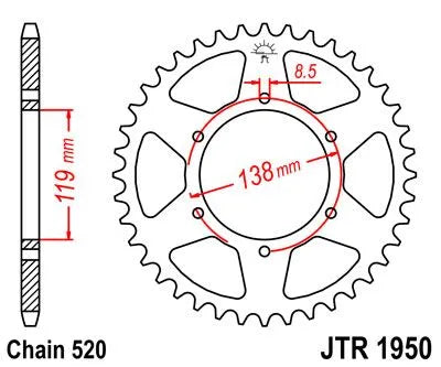 JT SPROCKETS Bakdrev Stål 48T 520 bild 2 PMMEDIA:aa4278ee76e4af25
