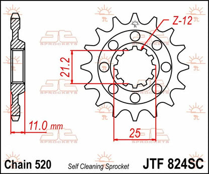 Jt Sprockets Front Sprocket MX Self-Cleaning, Lightweight Framdrev stål bild 9 PMMEDIA:fbaffe6d8afc6025