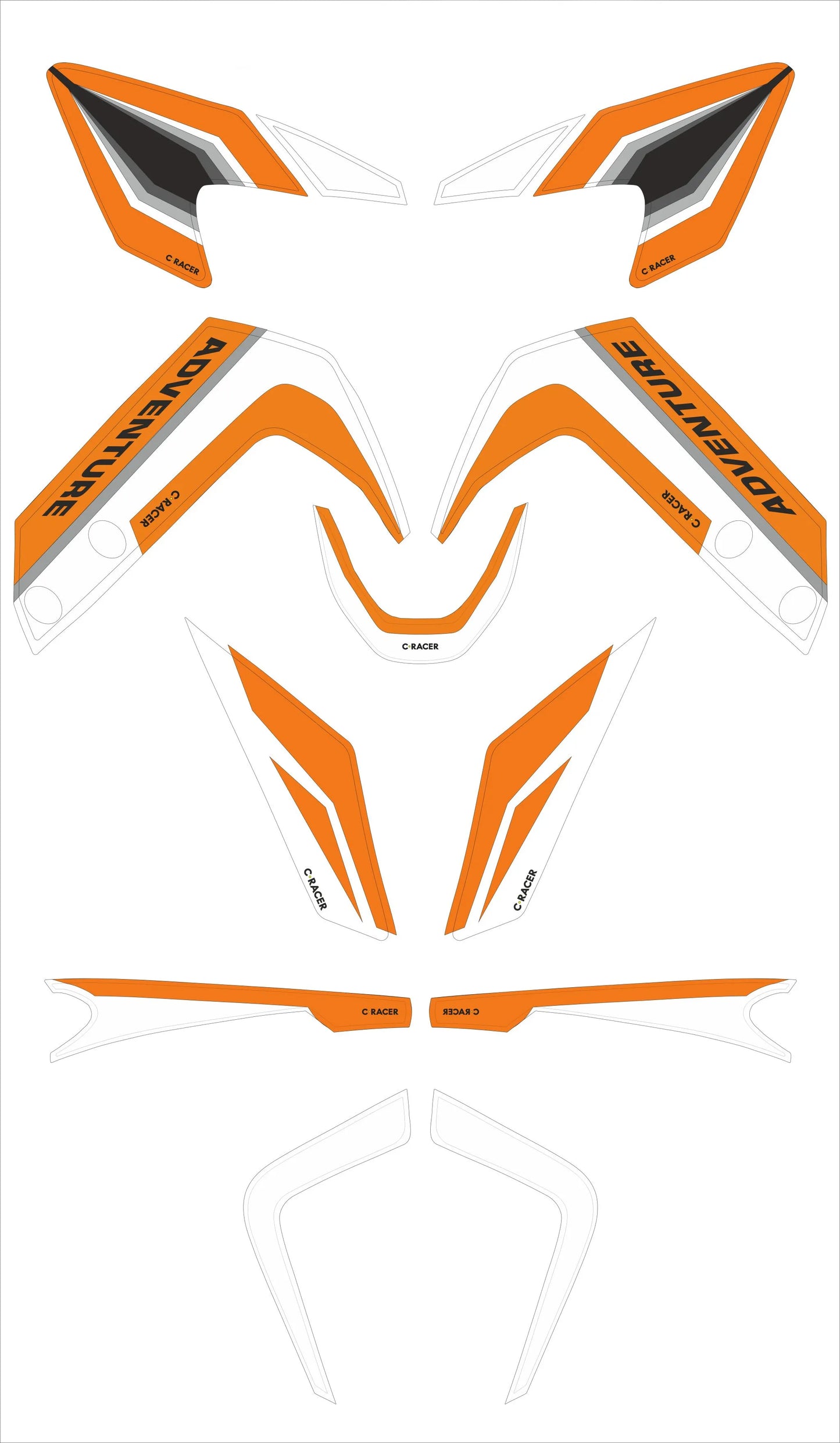 C-RACER Dekalset för KTM 390 ADV Vit bild 1 PMMEDIA:e83918a91c73e09f