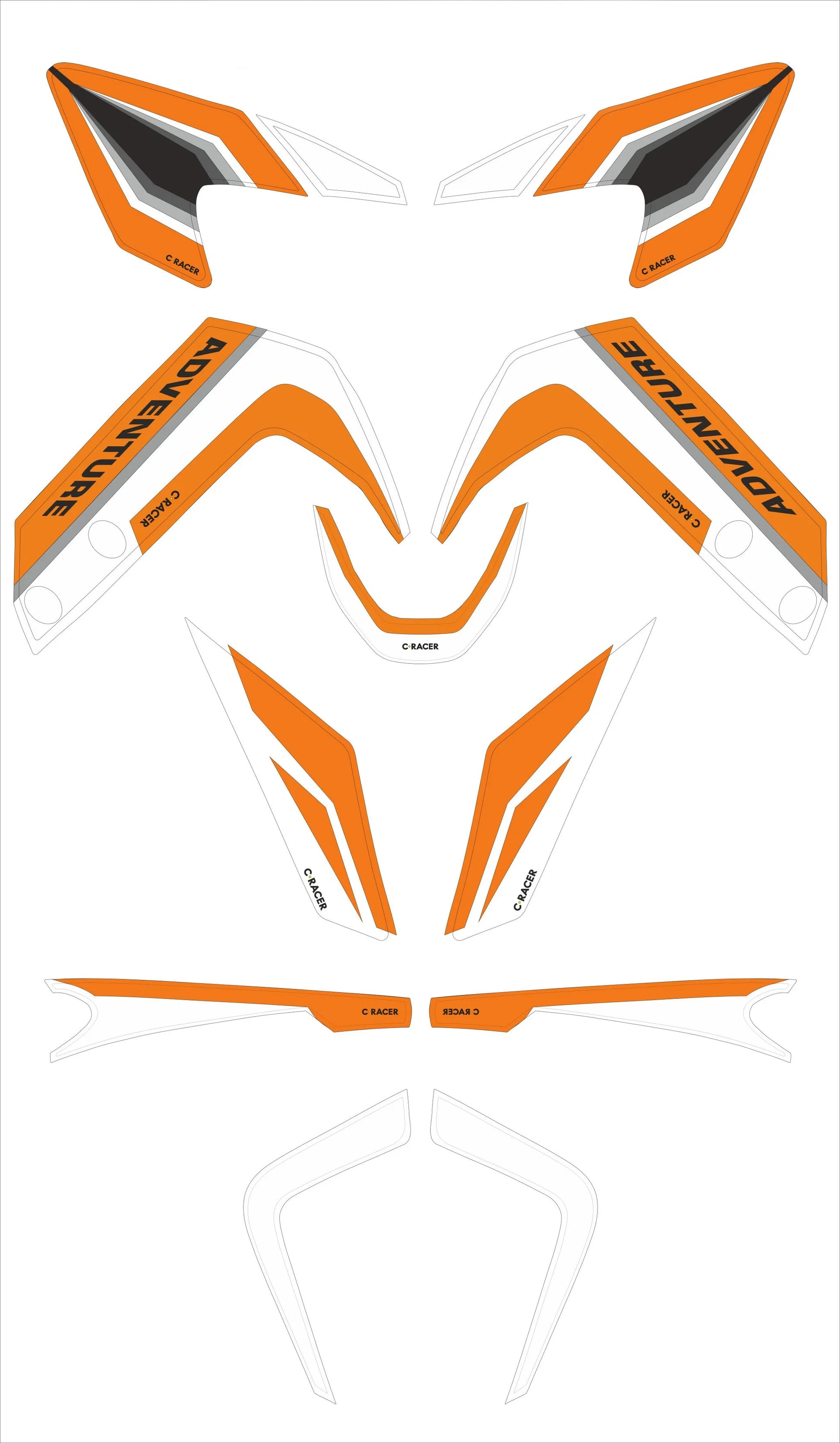 C-RACER Dekalset för KTM 390 ADV Vit bild 1 PMMEDIA:e83918a91c73e09f