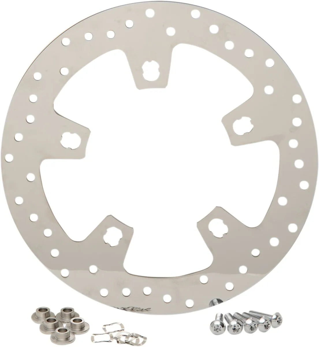 Drag Specialties Polished Stainless Steel Drilled Brake Rotor Bromsskivor street bild 1 PMMEDIA:b8805efd6a7e94f6