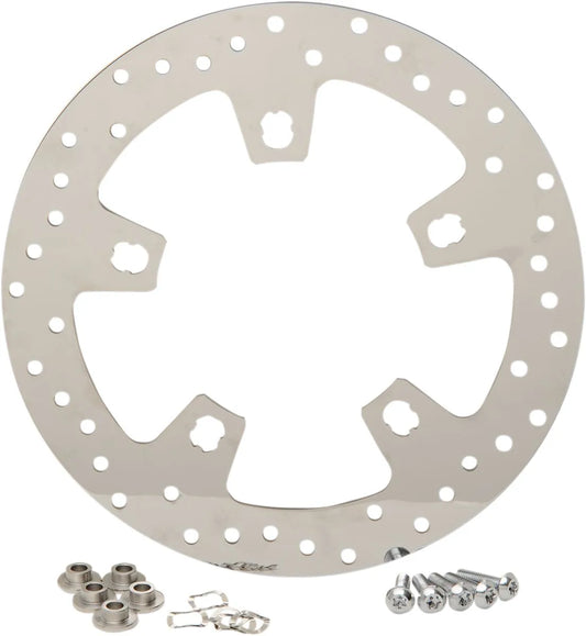 Drag Specialties Polished Stainless Steel Drilled Brake Rotor Bromsskivor street bild 1 PMMEDIA:b8805efd6a7e94f6