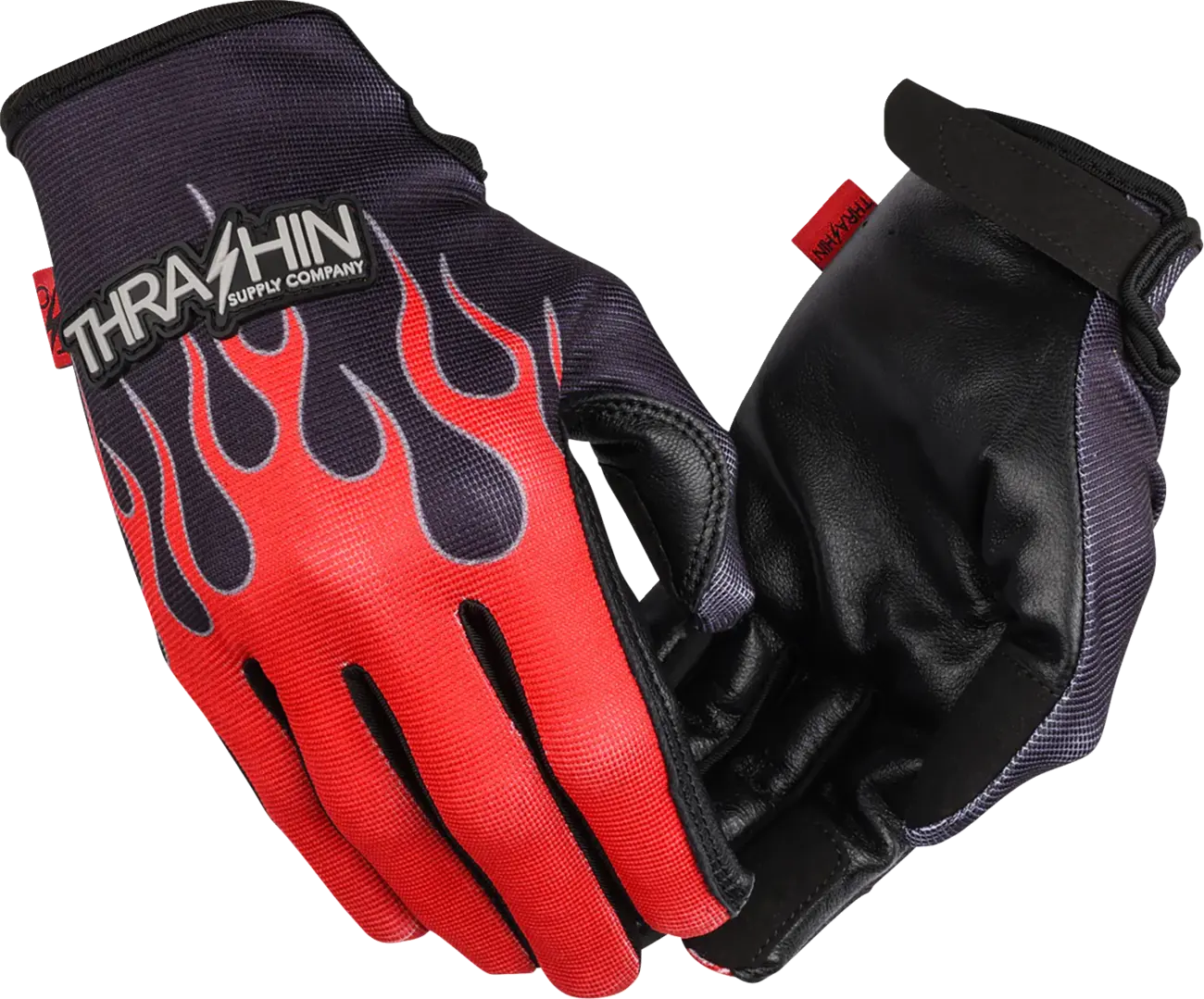Thrashin Supply Co Stealth Leather Palm Flame Street sport handskar herr bild 1 PMMEDIA:8552f3dc75076749