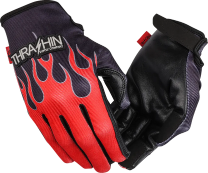 Thrashin Supply Co Stealth Leather Palm Flame Street sport handskar herr bild 1 PMMEDIA:8552f3dc75076749