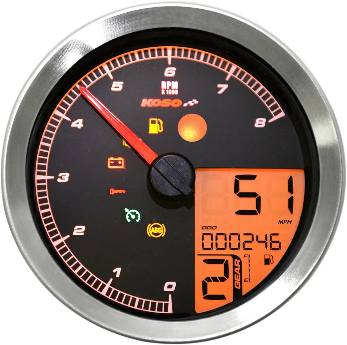 KOSO NORTH AMERICA HD-04 Multifunktion Hastighetsmätare/Tachometer bild 3 PMMEDIA:596bb0131e2e213b