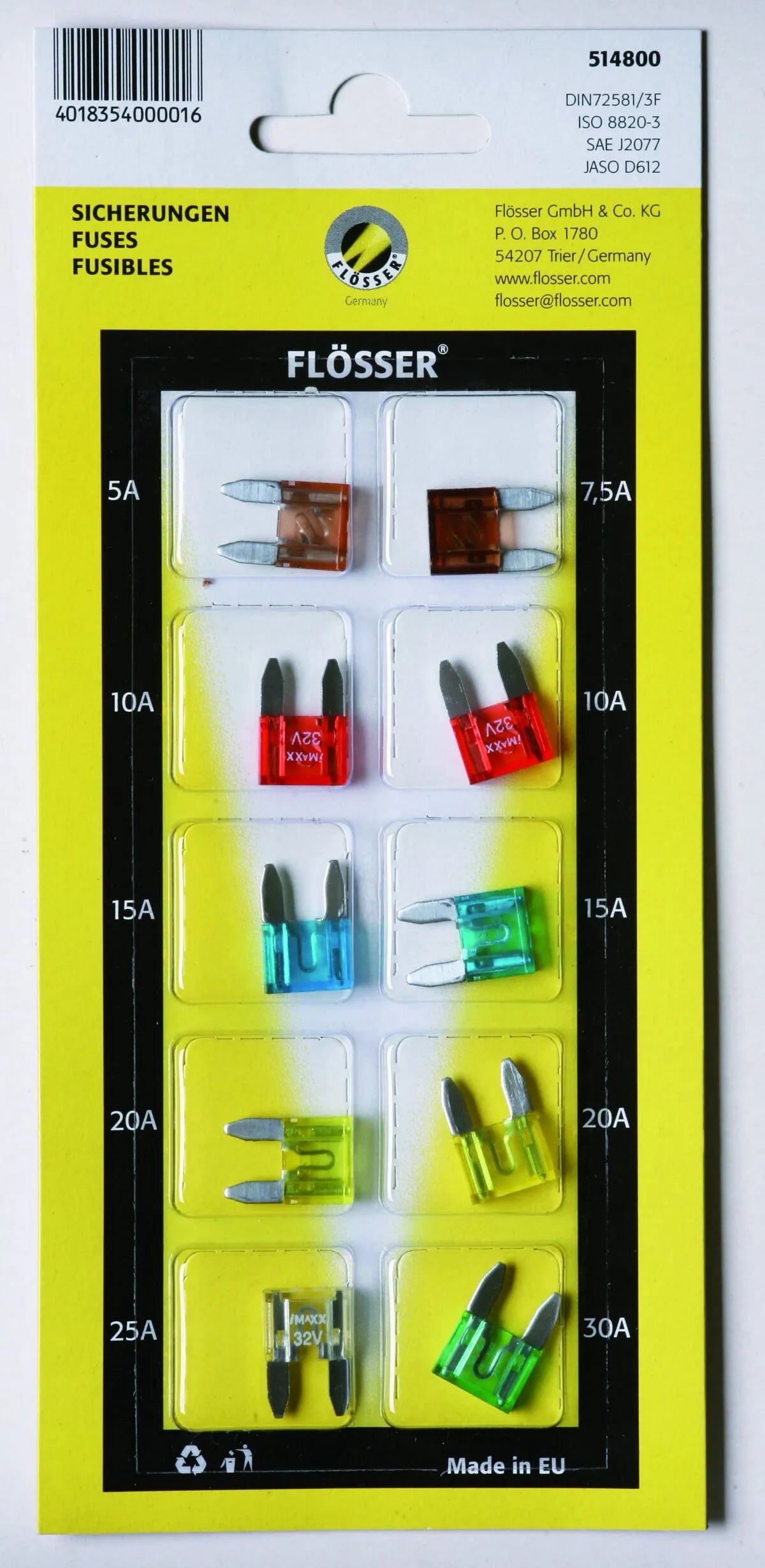 FLOSSER Mini Säkringar 10-pack bild 1 PMMEDIA:ca82e60bf27e3f82