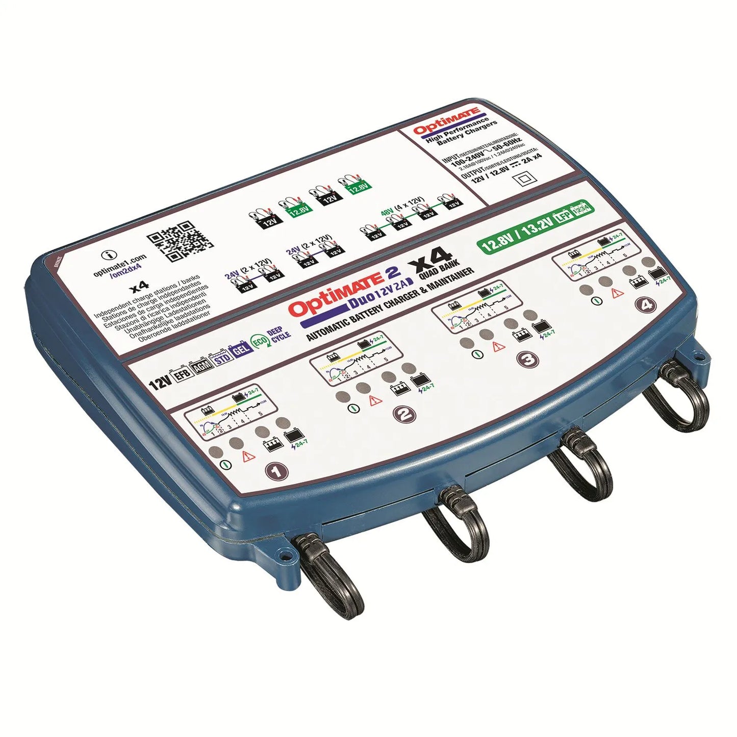 TECMATE OptiMate 2 DUO x 4 Bank Batteriladdare bild 7 PMMEDIA:9358633ef9ba3faa