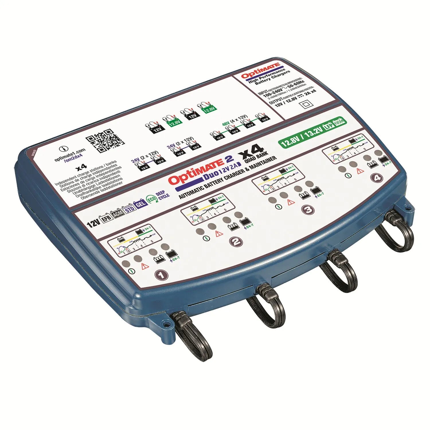 TECMATE OptiMate 2 DUO x 4 Bank Batteriladdare bild 7 PMMEDIA:9358633ef9ba3faa