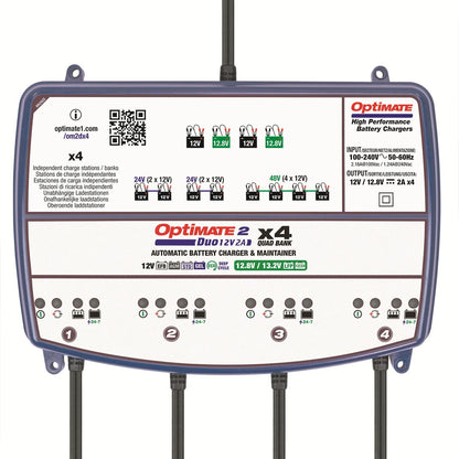 TECMATE OptiMate 2 DUO x 4 Bank Batteriladdare bild 1 PMMEDIA:4df0b4cf5da913db