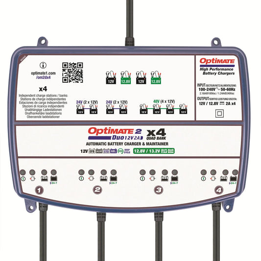 TECMATE OptiMate 2 DUO x 4 Bank Batteriladdare bild 1 PMMEDIA:4df0b4cf5da913db
