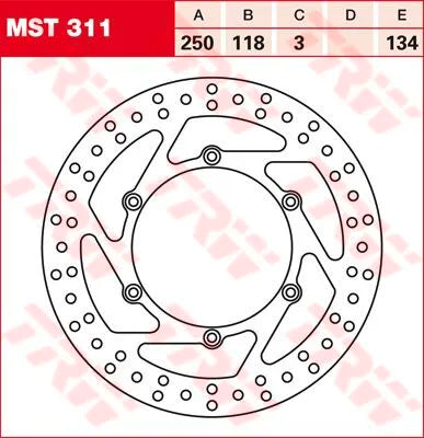 Trw Round Fixed Brake Rotor 220-250mm Bromsskivor offroad bild 1 PMMEDIA:29e7fbbde81dde88