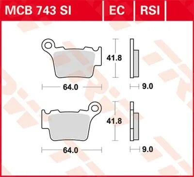 TRW SI Series Sintermetall Bromsbelägg MCB743SI bild 1 PMMEDIA:5c1e4e8a849c9115