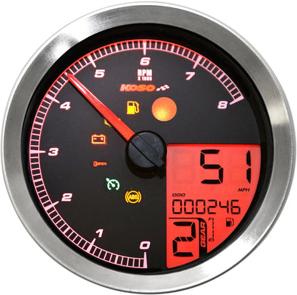 KOSO NORTH AMERICA HD-04 Multifunktion Hastighetsmätare/Tachometer bild 4 PMMEDIA:09096c06c9aed0ac