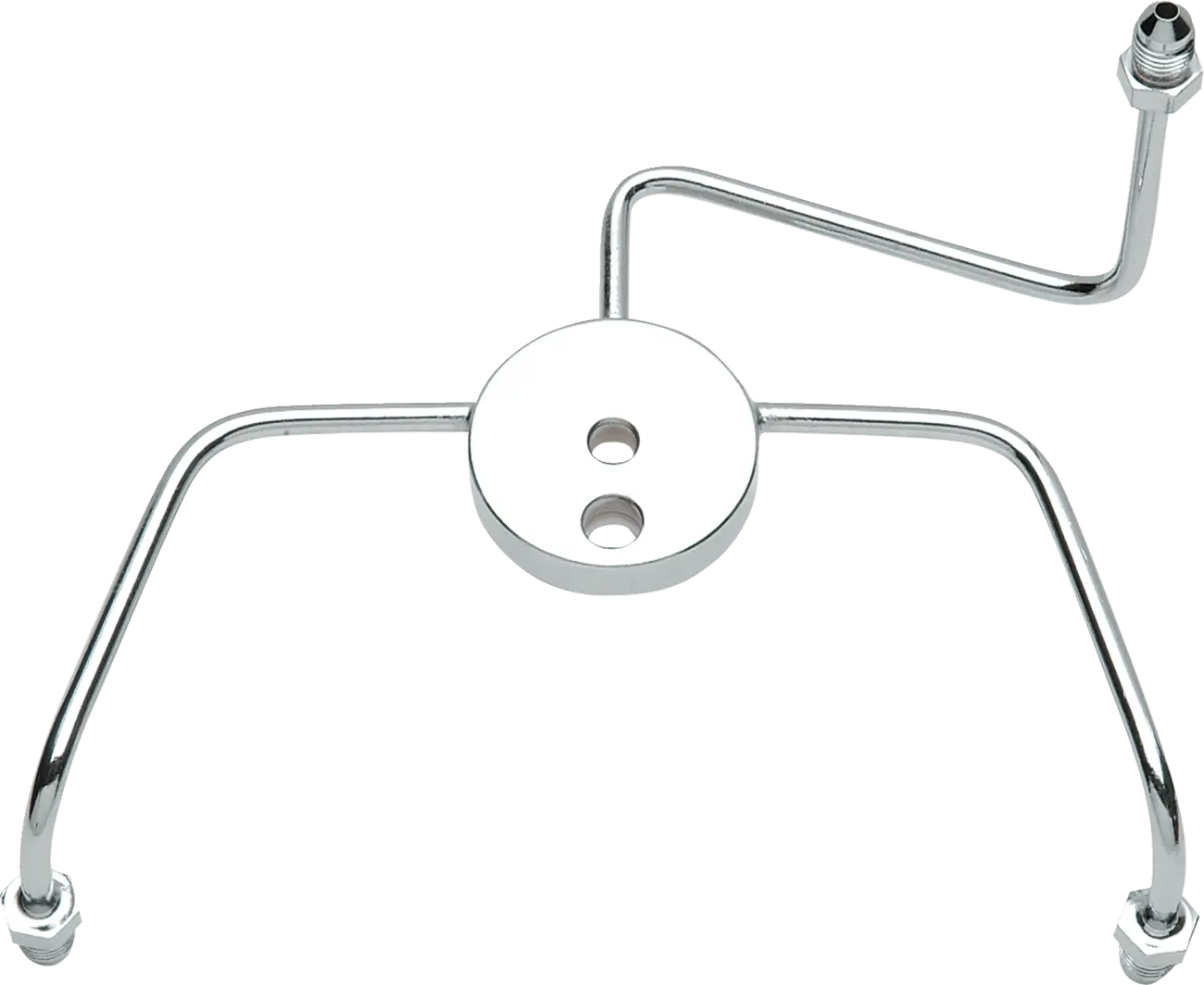 Drag Specialties Chrome Steel Front Brake Tee with Fittings for Dual-Disc Applications Tillbehör bromsledningar bild 2 PMMEDIA:7e403751fcb7c488