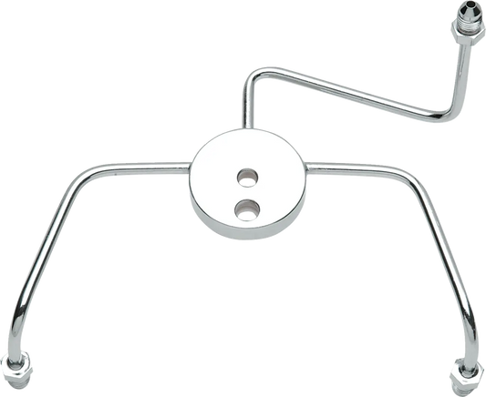 Drag Specialties Chrome Steel Front Brake Tee with Fittings for Dual-Disc Applications Tillbehör bromsledningar bild 2 PMMEDIA:7e403751fcb7c488
