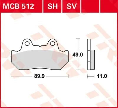 TRW SV Series Sinterade Bromsbelägg Fram bild 1 PMMEDIA:6fc832f082e0e07f