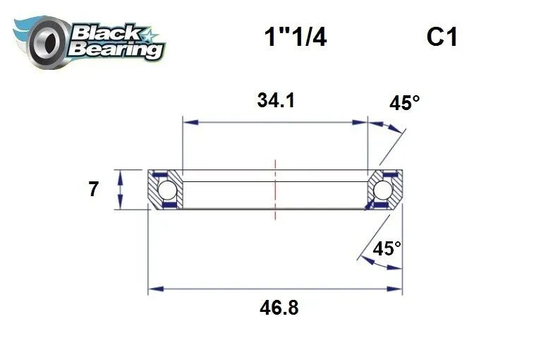 BLACK BEARING Headset Lager HB 34.1X46.8X7MM 45°/45° bild 1 PMMEDIA:4a8a1cc756335494