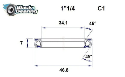 BLACK BEARING Headset Lager HB 34.1X46.8X7MM 45°/45° bild 1 PMMEDIA:4a8a1cc756335494