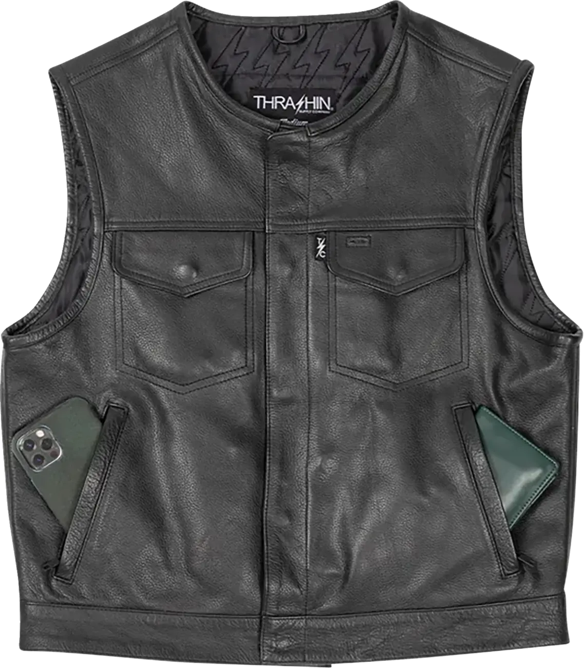 Thrashin Supply Co Encinal Leather Shorty Riding Vest Jacka textil herr bild 4 PMMEDIA:b11c582d53e68c8a