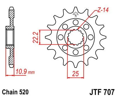 JT SPROCKETS Framdrevsdrev 16T 520 bild 2 PMMEDIA:741044773def283f