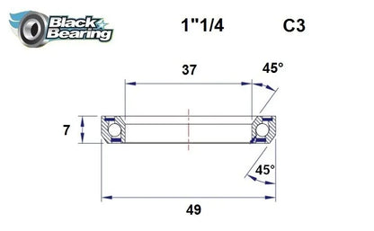 BLACK BEARING Headset Lager HB 37x49x7mm 45°/45° bild 1 PMMEDIA:c4ddee3d24b7f9b0