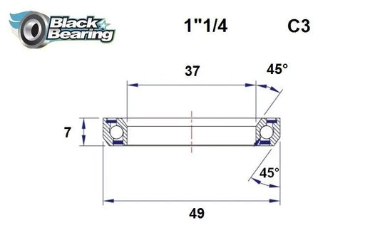 BLACK BEARING Headset Lager HB 37x49x7mm 45°/45° bild 1 PMMEDIA:c4ddee3d24b7f9b0
