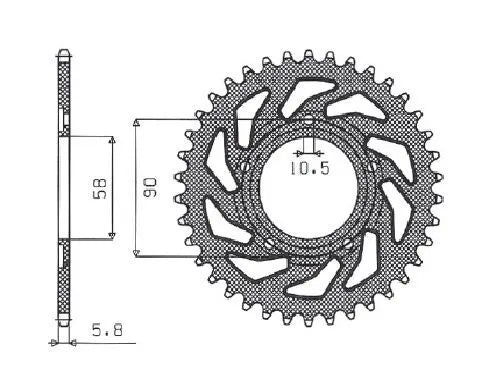 SUNSTAR SPROCKETS Bakdrev 520 38T i Stål bild 1 PMMEDIA:2a30627ab20d82d4