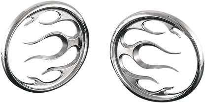 KURYAKYN Front Speaker Accents Flame Chrome för FLHX/FLHT 96-13 bild 1 PMMEDIA:7ee105075d6be955