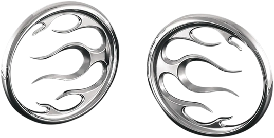KURYAKYN Front Speaker Accents Flame Chrome för FLHX/FLHT 96-13 bild 1 PMMEDIA:7ee105075d6be955