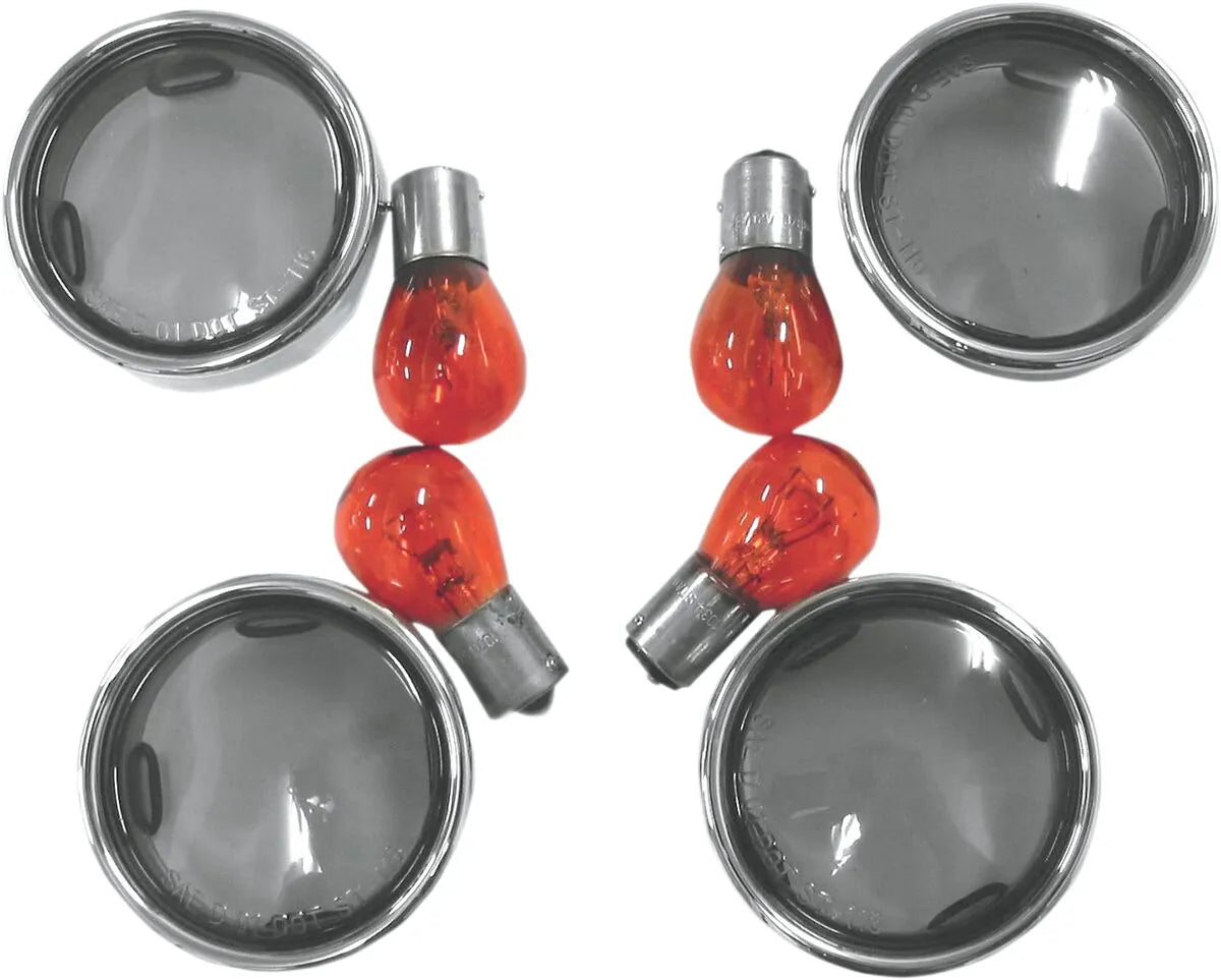 DRAG SPECIALTIES Smoke Blinkersätt med Kromring bild 1 PMMEDIA:2c3f8191daa08f0c