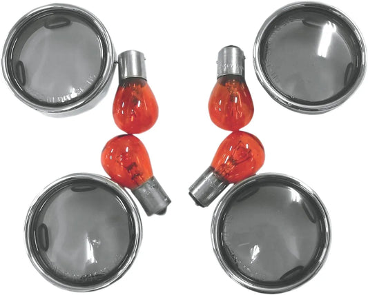 DRAG SPECIALTIES Smoke Blinkersätt med Kromring bild 1 PMMEDIA:2c3f8191daa08f0c