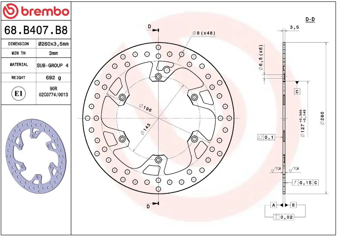 BREMBO Serie Oro Fast Bromsskiva Fram bild 2 PMMEDIA:9ca223d1071e2727