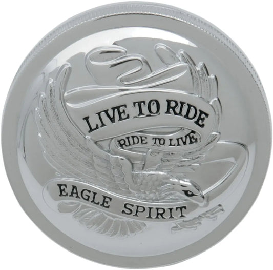 DRAG SPECIALTIES "Live to Ride" Bränslelock krom bild 1 PMMEDIA:1f119f3a5910791d