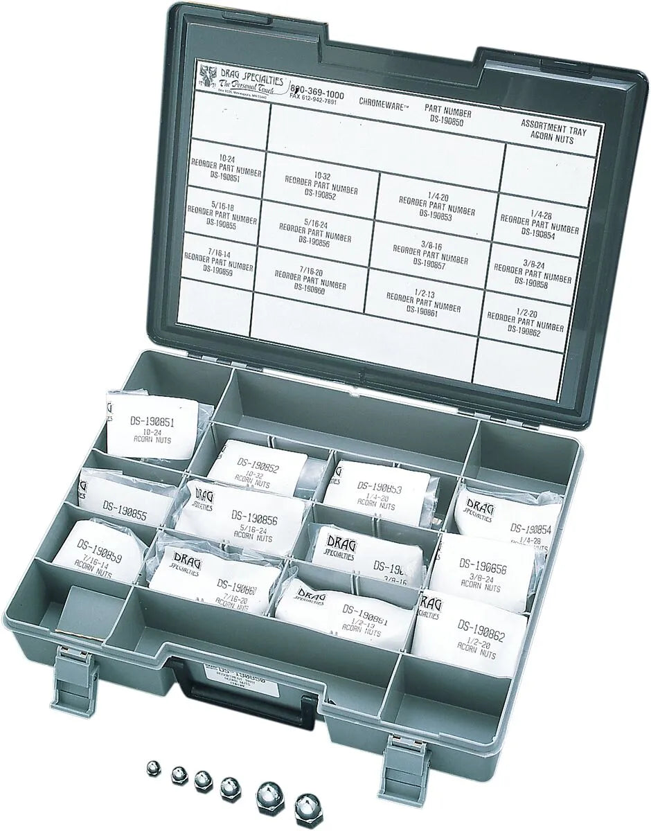 DRAG SPECIALTIES Acorn Nut Assortment Kit Krom bild 2 PMMEDIA:2f71e415a9e2e18c