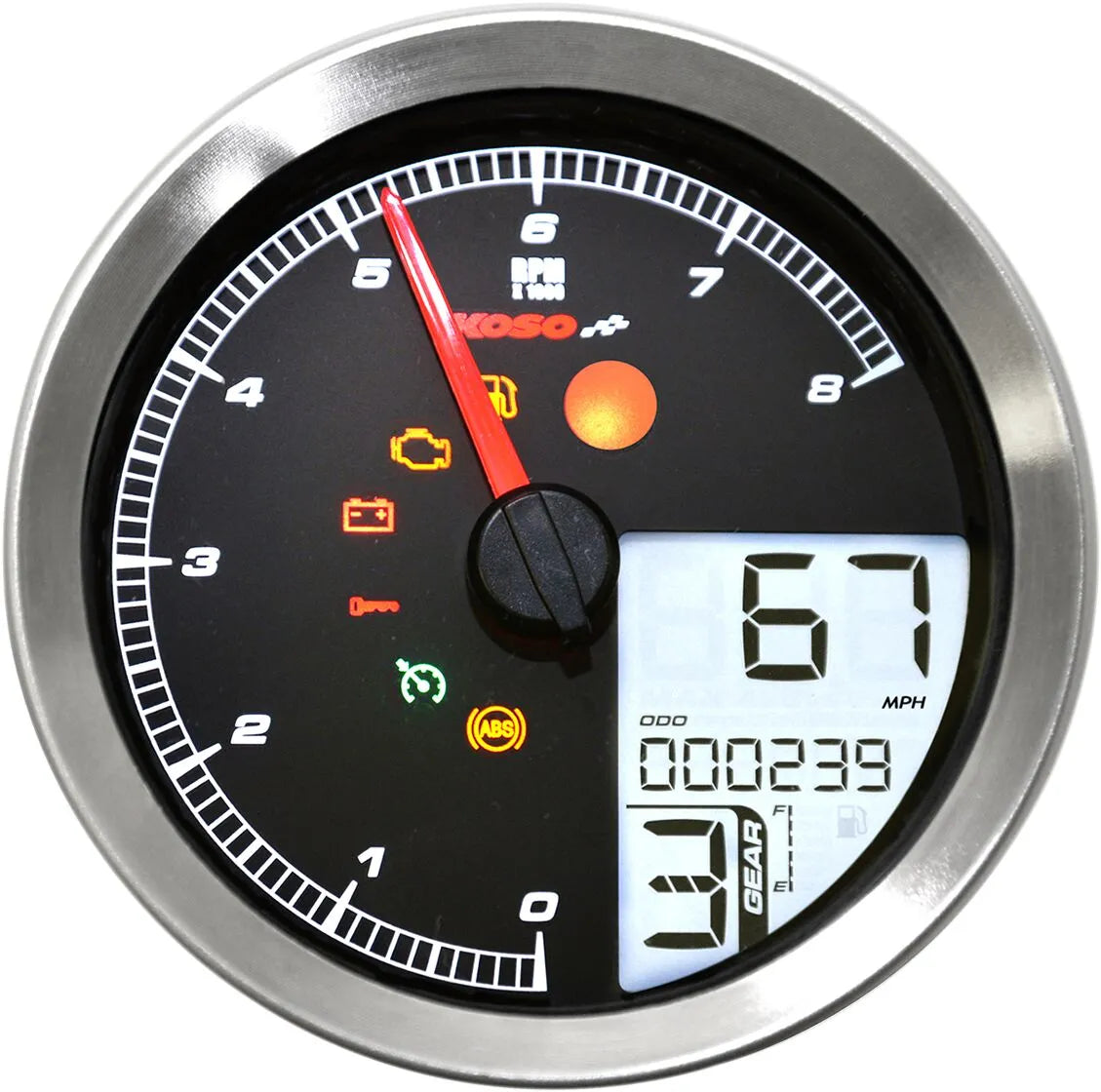 KOSO NORTH AMERICA HD-04 Multifunktion Hastighetsmätare/Tachometer bild 5 PMMEDIA:17daf52379897432