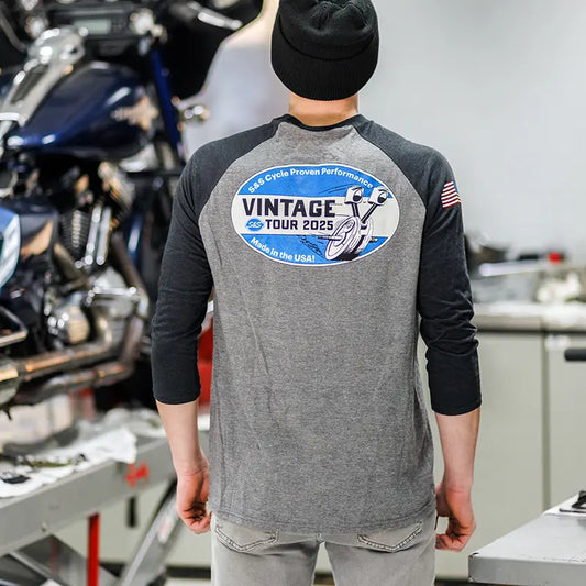 S S Cycle Vintage Tour Baseball T-Shirt T-shirt herr bild 1 PMMEDIA:06e2c2b877d338ce