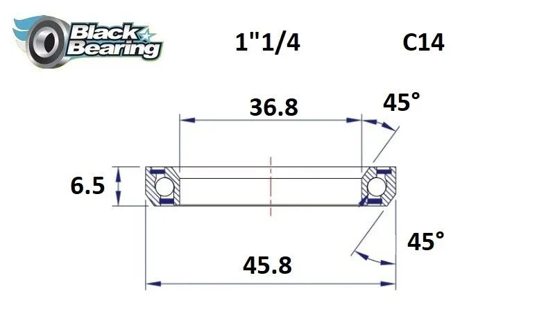BLACK BEARING Headset Lager HB 36.8X45.8X6.5MM 45°/45° bild 1 PMMEDIA:df83168186d5a97e