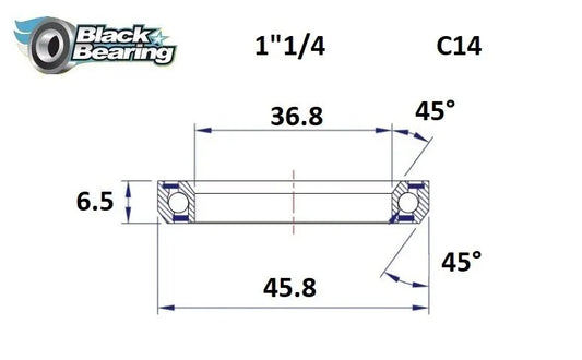 BLACK BEARING Headset Lager HB 36.8X45.8X6.5MM 45°/45° bild 1 PMMEDIA:df83168186d5a97e