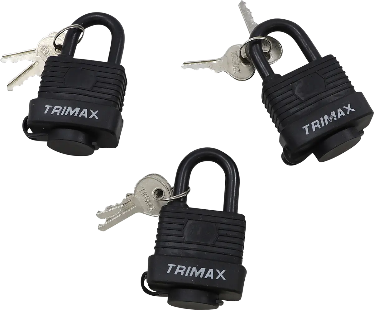 TRIMAX Väderbeständig Hänglås 3-pack med samma nyckel bild 1 PMMEDIA:973d9c4eb908577c